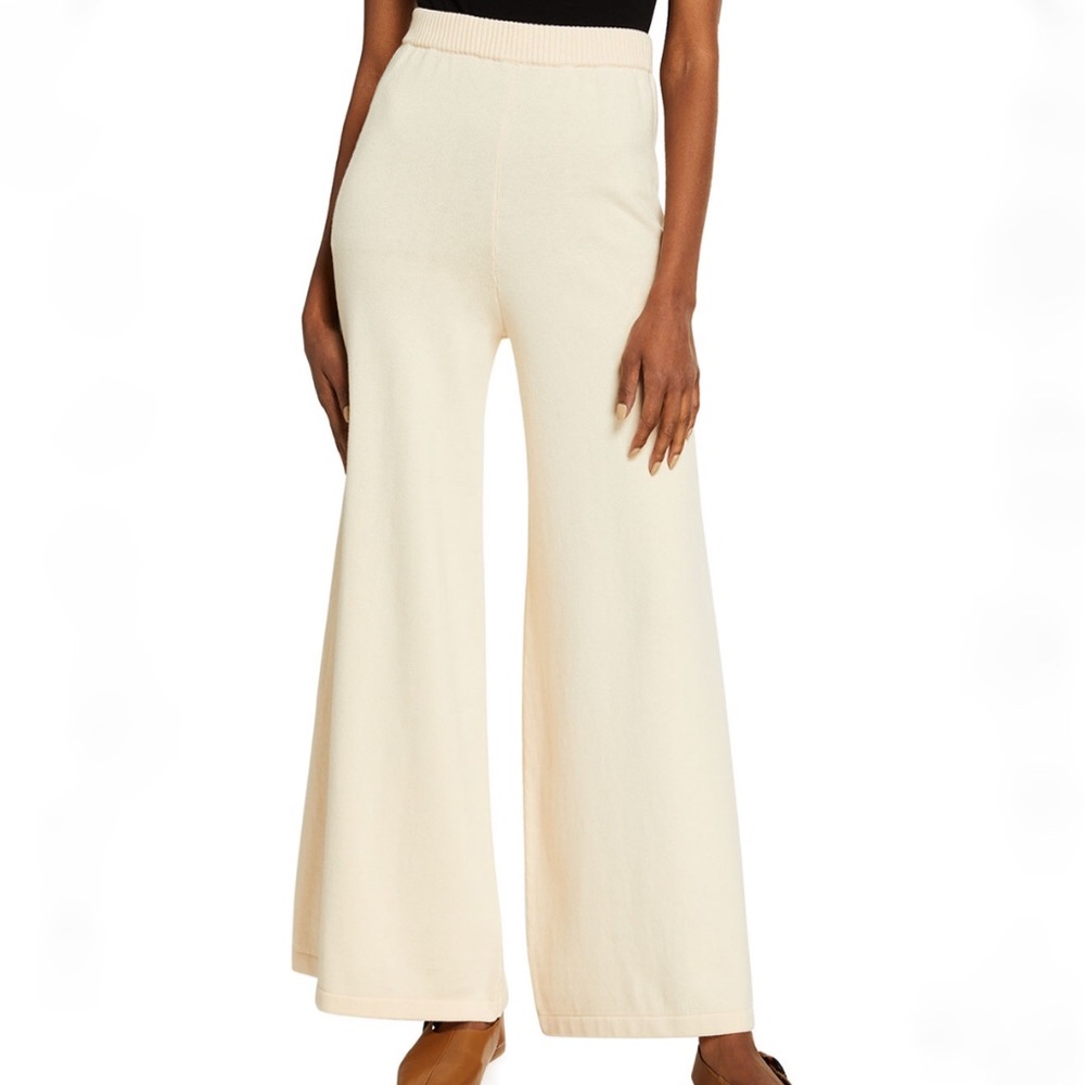New (NWOT) STAUD Mitchell Wide Leg Cotton & Wool Blend Knit Pants Size Medium